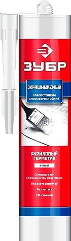герметик акриловый зубр «эксперт» 280 мл в магазине Евротек Герметик акриловый ЗУБР «ЭКСПЕРТ» 280 мл