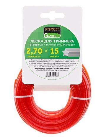 леска startul st6059-27 (ф 2.7 мм х 15 м, звездочка) в магазине Евротек Леска STARTUL ST6059-27 (ф 2.7 мм х 15 м, звездочка)
